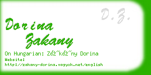 dorina zakany business card